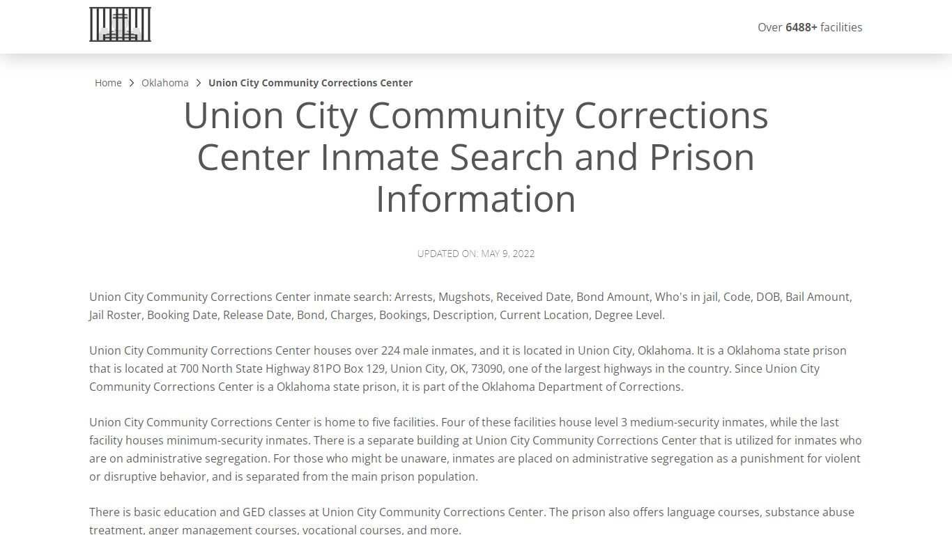 Union City Community Corrections Center Inmate Search ...