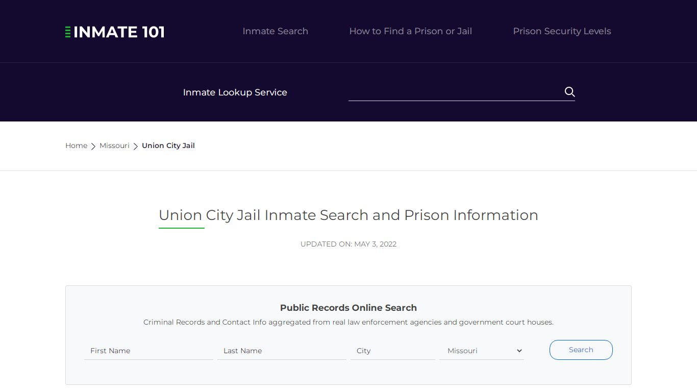 Union City Jail Inmate Search, Visitation, Phone no ...
