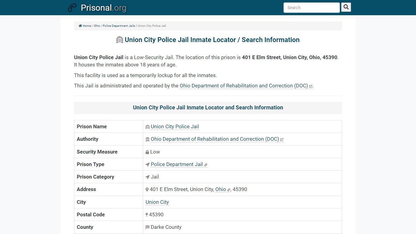 Union City Police Jail-Inmate Locator/Search Info, Phone ...