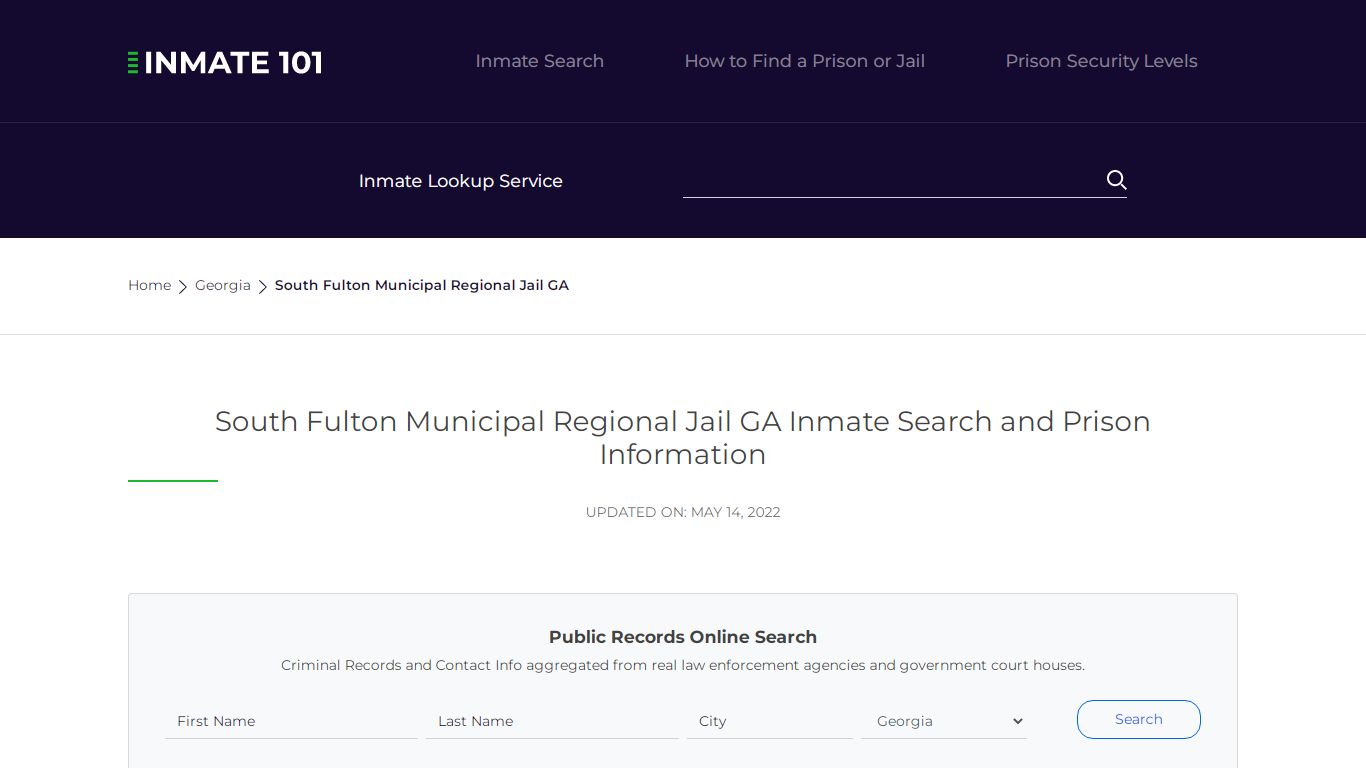 South Fulton Municipal Regional Jail GA Inmate Search ...